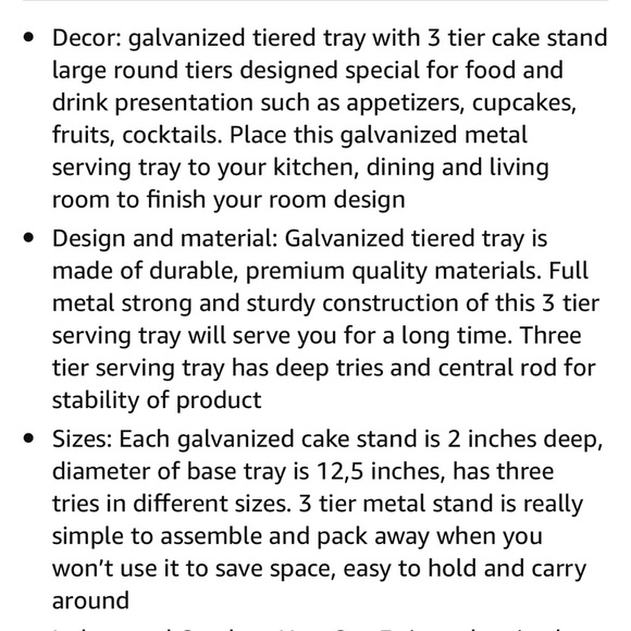 3 Tier Metal Tray, Indoor & Outdoor Use, like new, farmhouse style - Picture 9 of 10